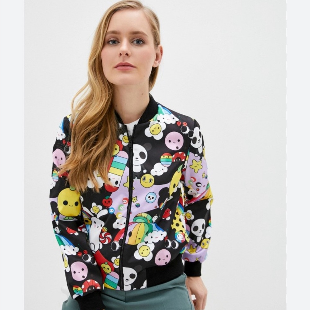 RARE Alice & Olivia Silk Reversible Bomber Jacket